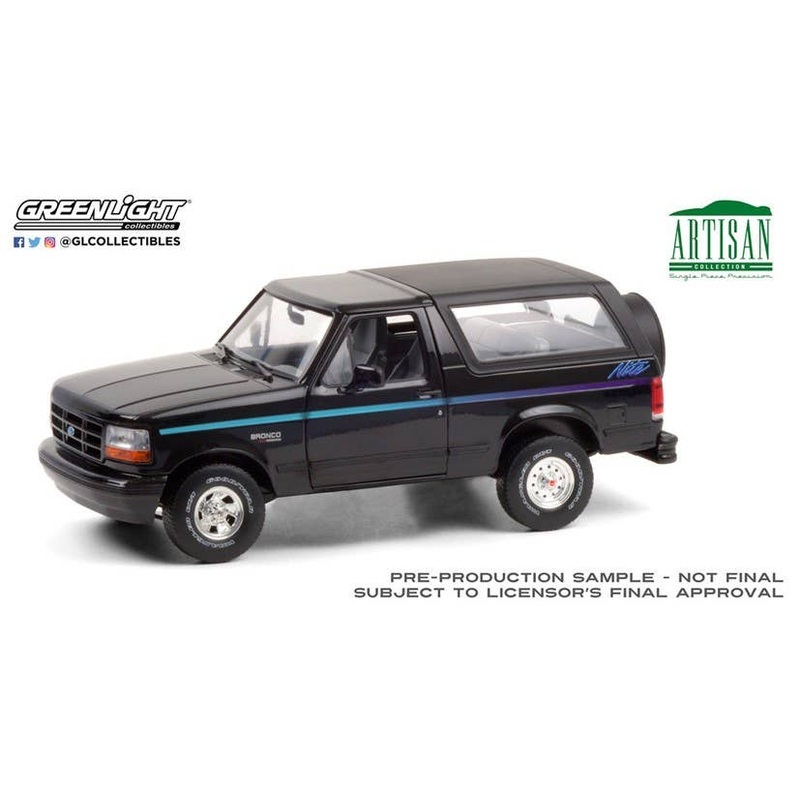 1/18 GreenLight Artisan Collection - 1992 Ford Bronco - Nite Edition - Black with Multicolor Stripe