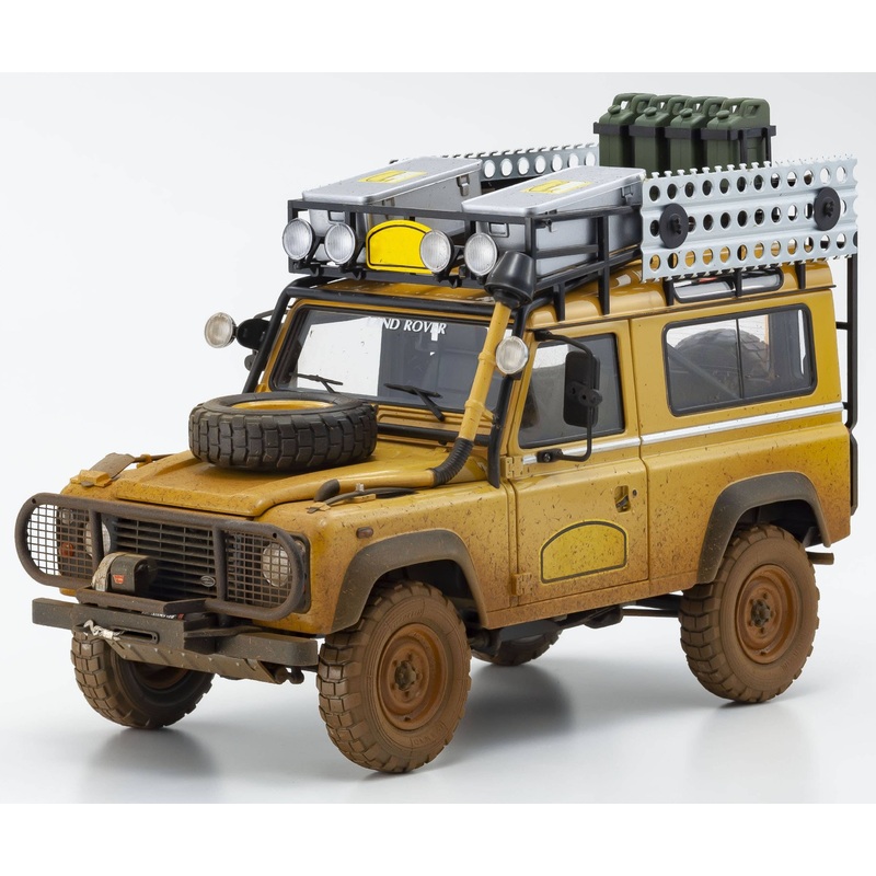 1/18 Land Rover Defender 90 Camel Trophy Borneo 1985 Dirty Version (Yellow)