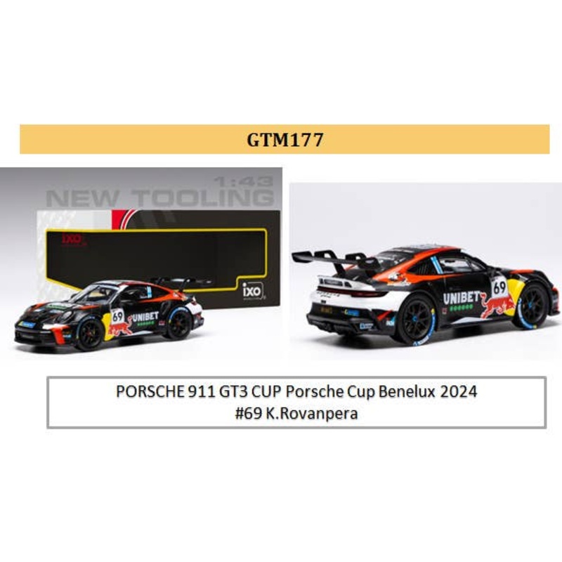 1/43 Porsche 911 Gt3 Cup 2024 Porsche Carrera Cup Benelux #69 Kalle Rovanpera