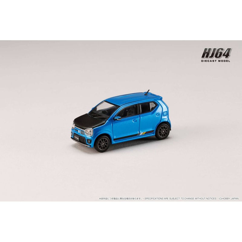 1/64 Suzuki Alto Works (HA36S) Carbon Bonnet Custom Version Bliss Blue Metallic
