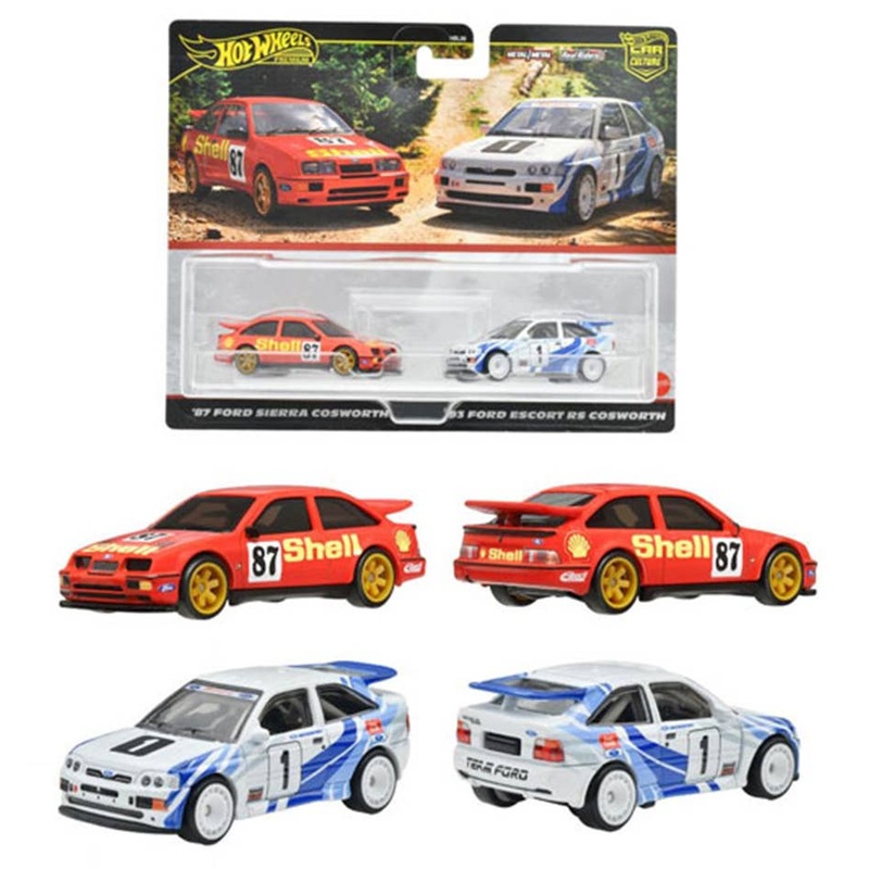 Hot Wheels Premium 2 Pack '93 Ford Escort RS Cosworth / '87 Ford Sierra Cosworth (HRR73-9866)