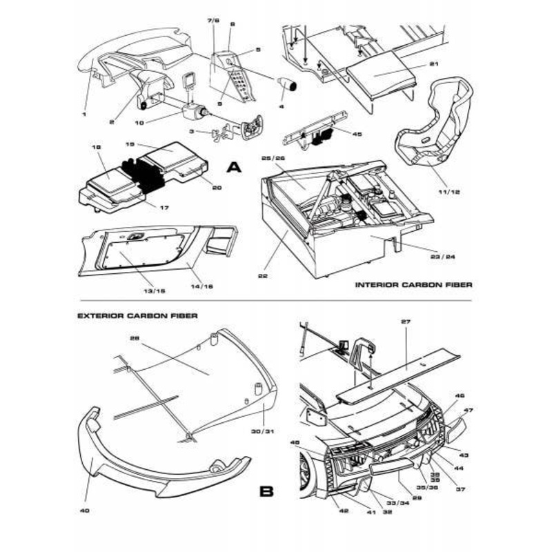 1/24 Carbon Fiber Pattern Audi R8 LMS GT3 2016-2018 (For Nunu Models)