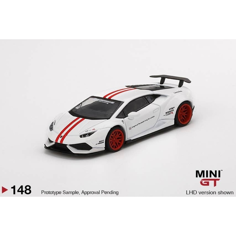 1/64 LB WORKS Lamborghini Huracan Ver. 1 White & Red Stripe (Left-Hand Drive)