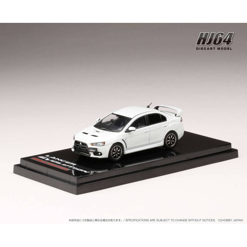 1/64 Mitsubishi Lancer Evolution X FINAL EDITION With Engine Display Model White Pearl