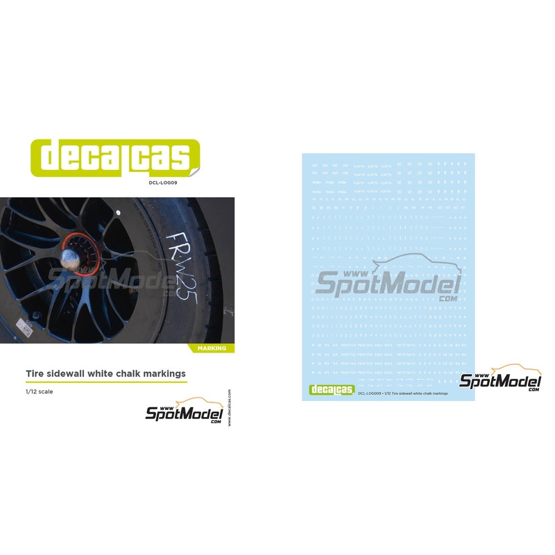 1/12 Tire Sidewall White Chalk Markings