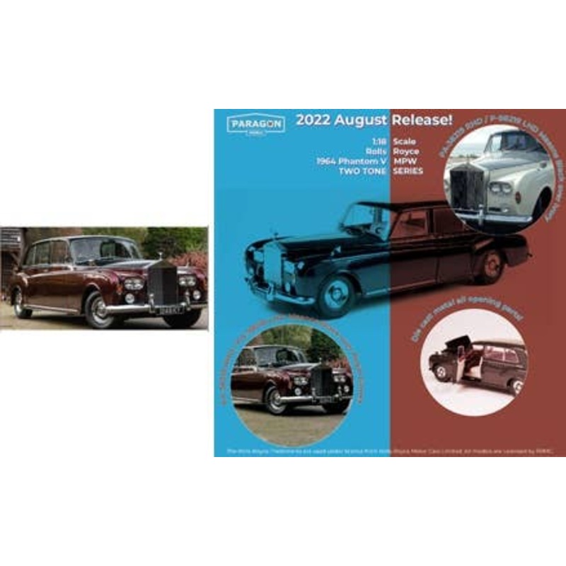 1/18 Rolls-Royce Phantom V 1964 Masons Black / Royal Garnet LHD