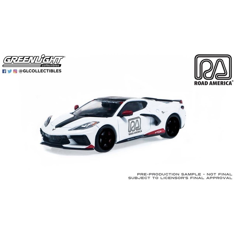 1/43 GreenLight 2020 Chevrolet Corvette C8 Stingray Coupe - Road America Official Pace Car
