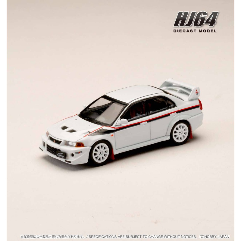 1/64 Mitsubishi Lancer GSR Evolution 6 (T.M.E.) Special Color Package (GF-CP9A) 2000 with Mudflaps Scotia White