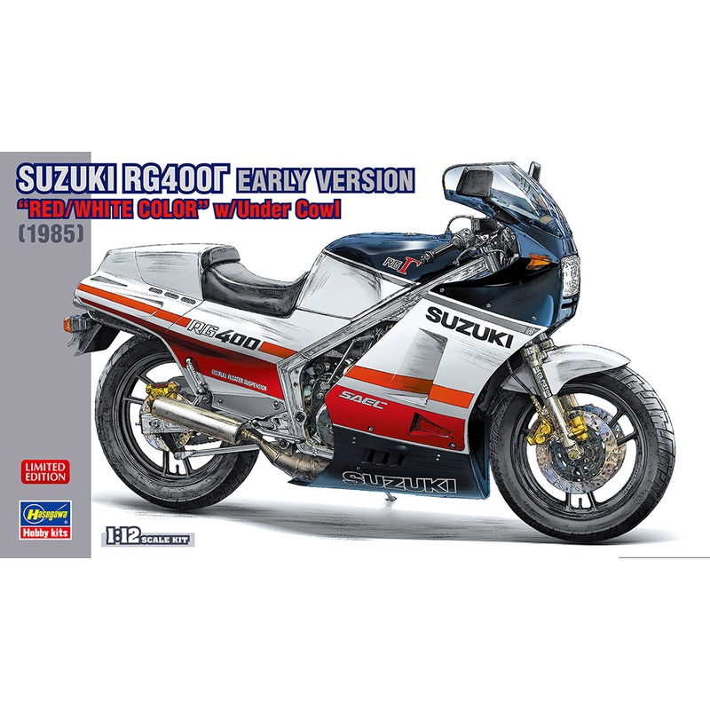 1/12 Suzuki RG400 Early Model Red / White Color w/Under Cowl