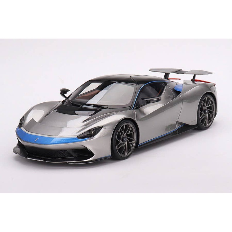1/18 Automobili Pininfarina Battista Geneva World Premiere 2019 Edition Grigio Luuserna Matt/Iconica Blu Matt Front Nose