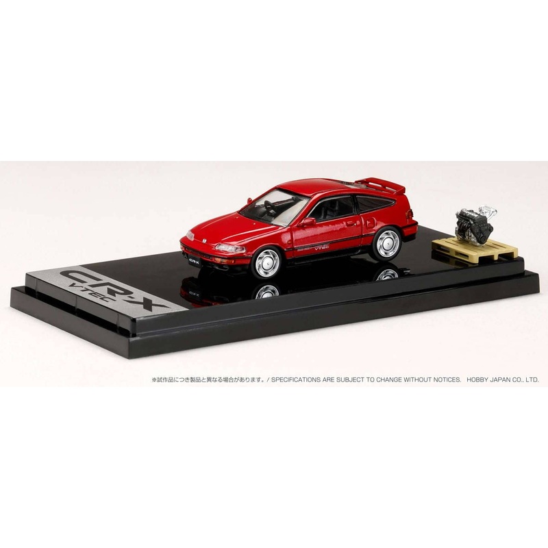 1/64 Honda CR-X SiR (EF8) 1989 with Engine Display Model Red Pearl