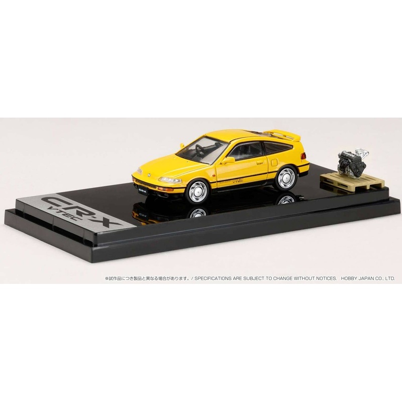 1/64 Honda CR-X SiR (EF8) 1989 with Engine Display Model Yellow