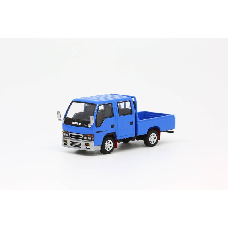 1/64 Isuzu Elf Nhr Double Cab Custom Version Blue Lhd