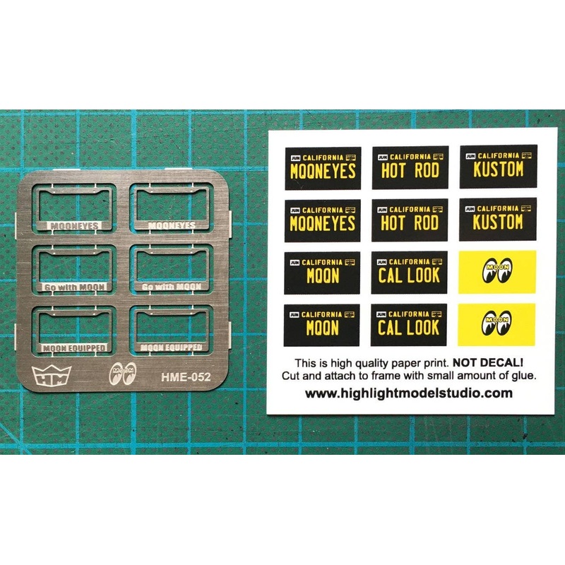 Mooneyes License Plate Frames + Plates (1/24, 1/25)