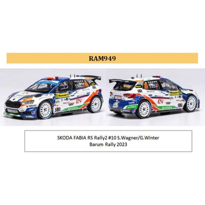 1/43 Skoda Fabia Rs Rally 2 2023 Balm Rally #10 S.Wagner / G.Winter