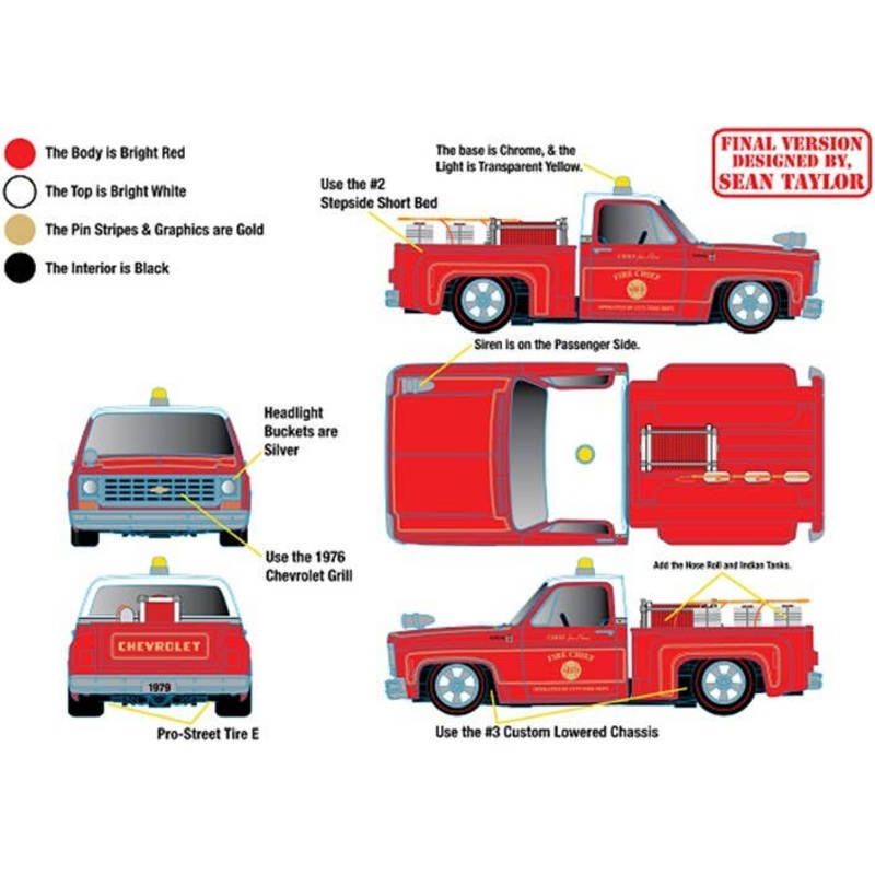 1/64 M2 Machines 1979 Chevrolet Scottsdale Custom Red Top Bright White