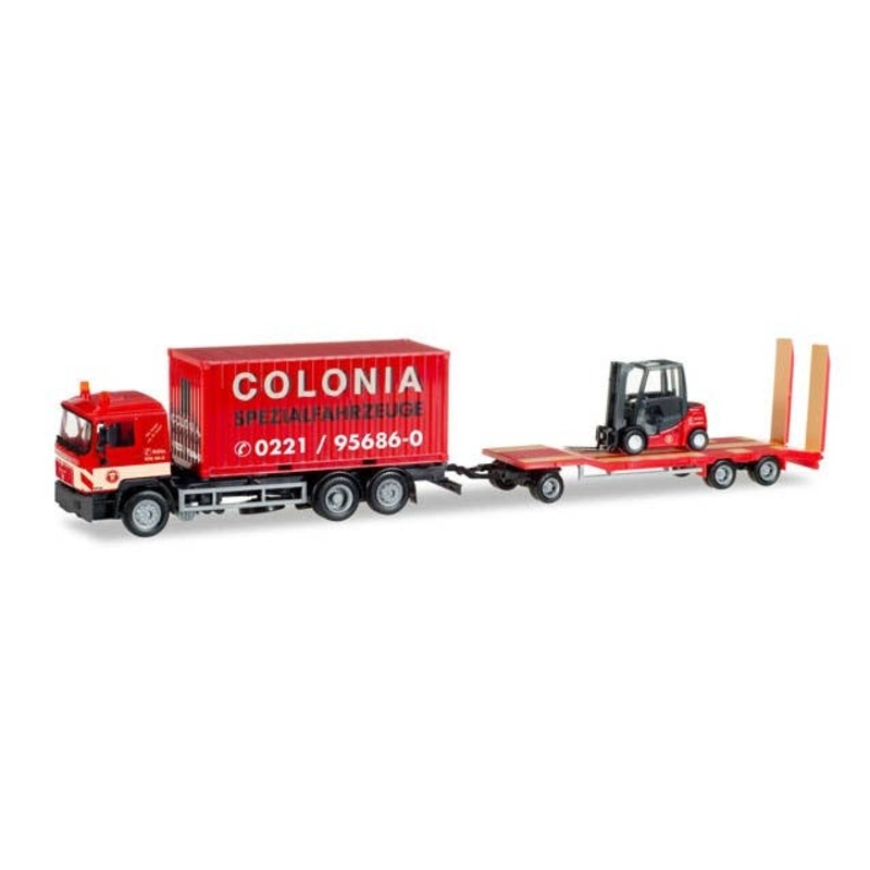 1/87 MAN F90 Containers Truck with Goldhofer TU3 with Gabelstapler