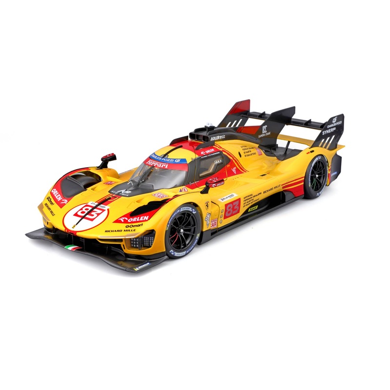 1/18 Ferrari 499P Le Mans 2024 No.83 Yellow Clear Case