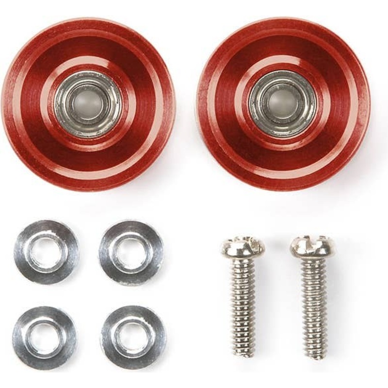 13mm Aluminum Ball-Race Rollers (Ringless/Red) (Mini 4WD Limited)