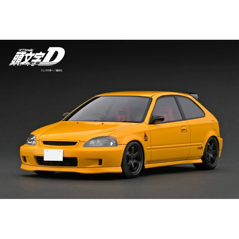 1/18 INITIAL D Honda CIVIC (EK9) Type R Yellow