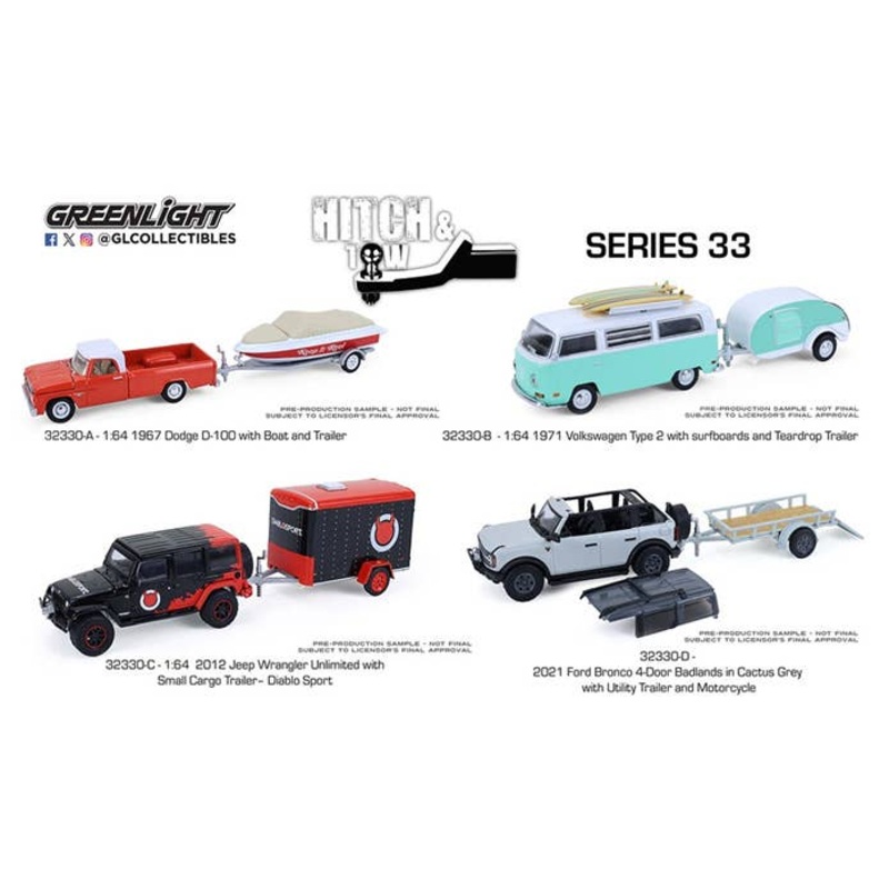 1/64 GreenLight Hitch & Tow Series 33 1Box 4pcs
