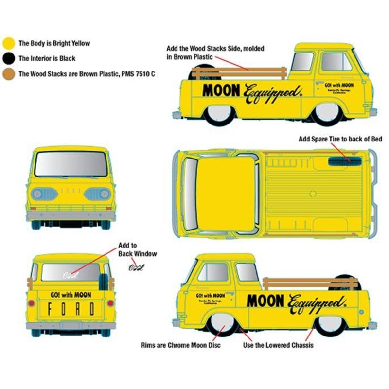 1/64 M2 Machines MOONEYES 1964 Ford Econoline Truck Bright Yellow