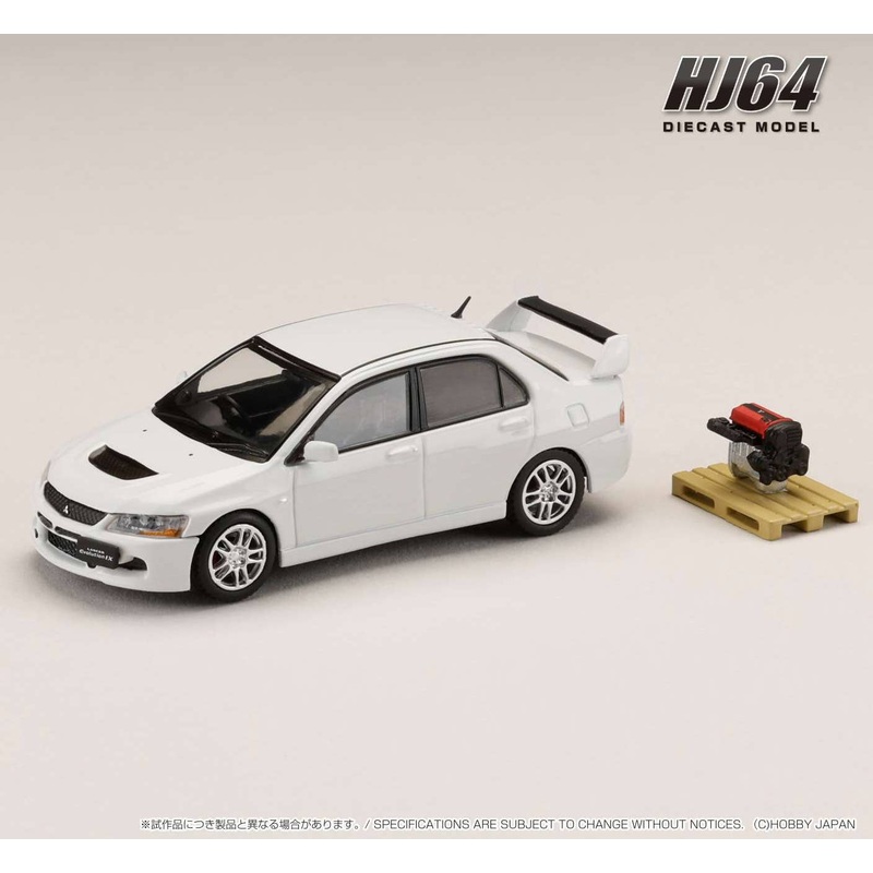 1/64 Mitsubishi Lancer Evolution 9 GSR with Engine Display Model White Solid