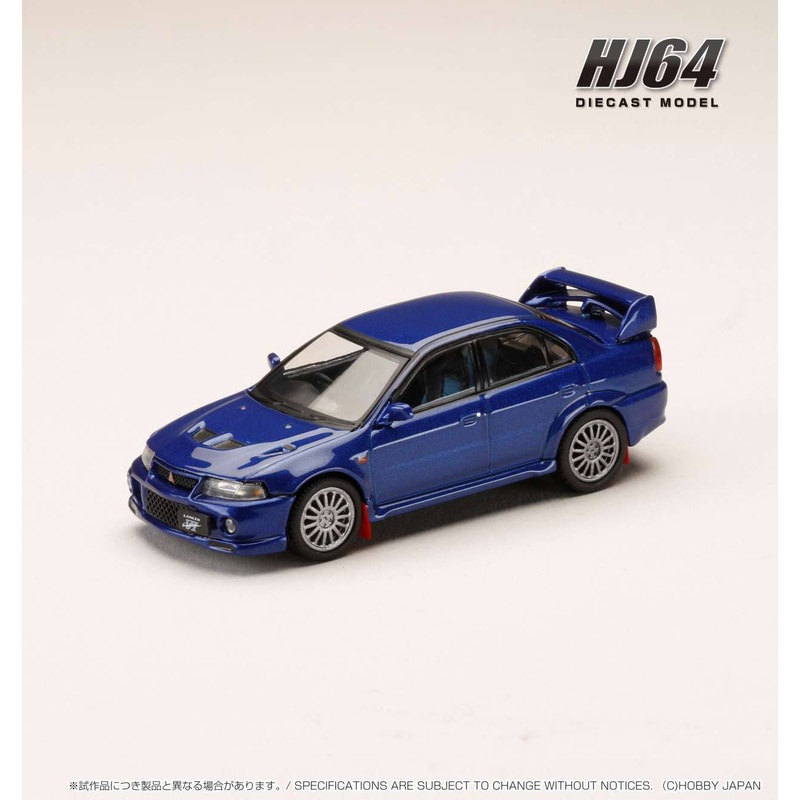 1/64 Mitsubishi Lancer GSR Evolution 6 (CP9A) 1999 with mudflaps Ijssel Blue