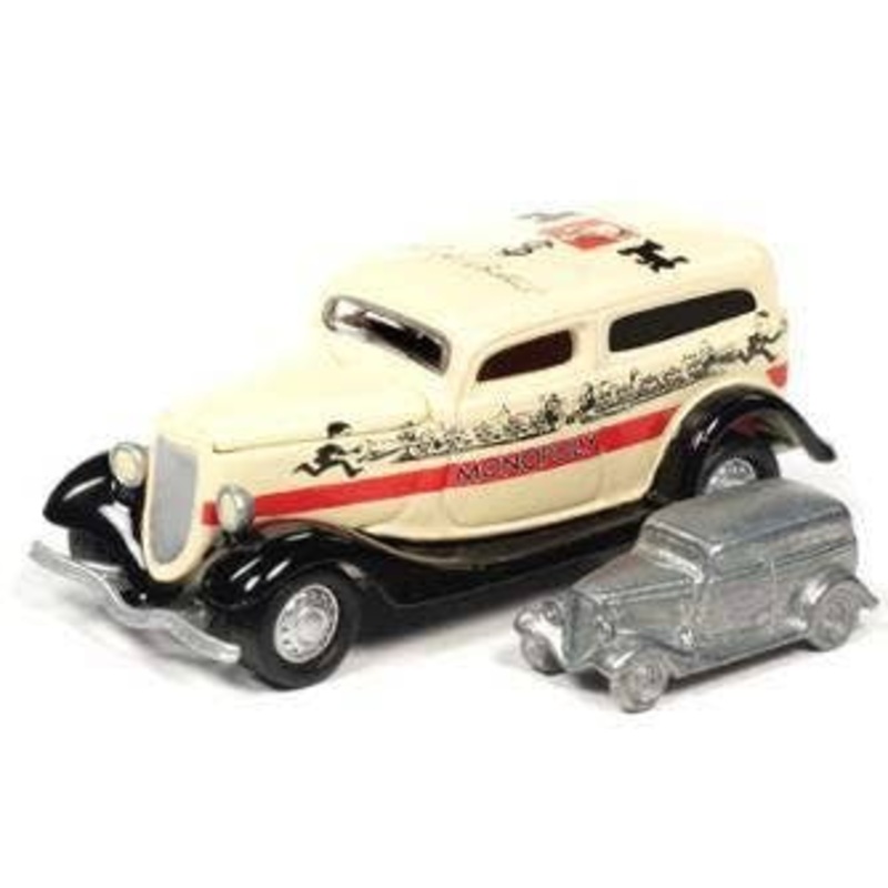 1/64 Monopoly 1933 Ford Panel Truck (Cream & Black) with Token