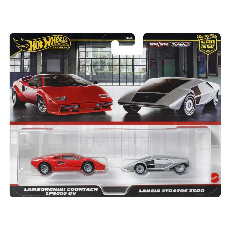 Hot Wheels Premium 2 Pack Lamborghini Countach Lp5000 Qv / Lancia Stratos Zero (Waiting List)
