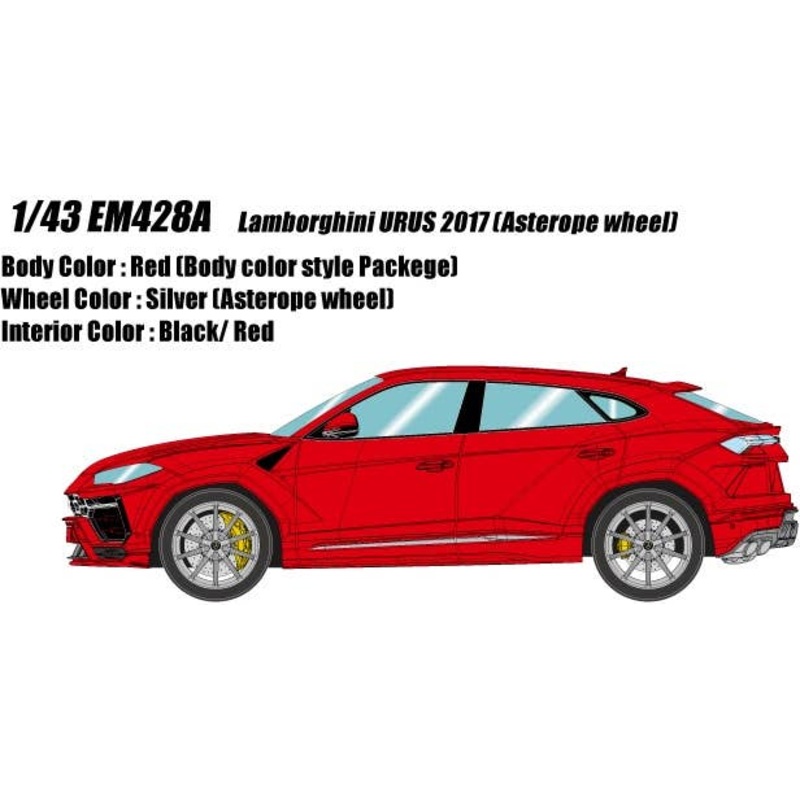 1/43 Lamborghini Urus 2017 (Asterope Wheel) Red