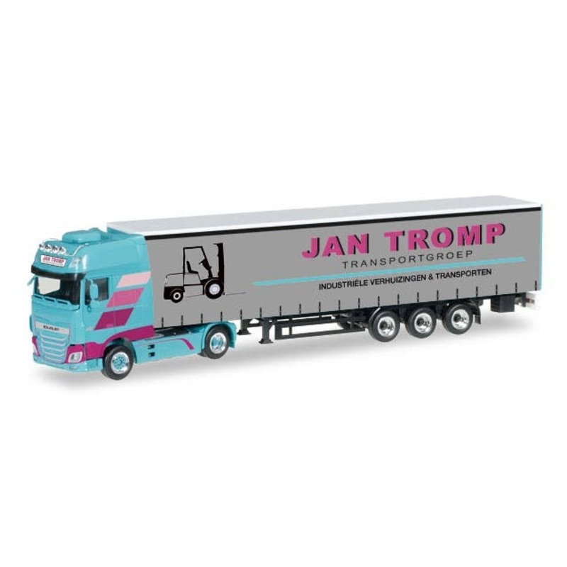 1/87 DAF XF SSC Euro 6 Curtain Canvas SemiTrailer Jan Tromp