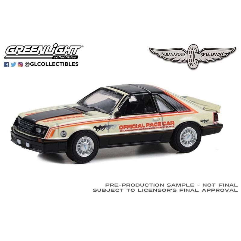 1/64 GreenLight 1979 Ford Mustang Hardtop 63rd Annual Indianapolis 500 Mile Race Official 500 Festival Car