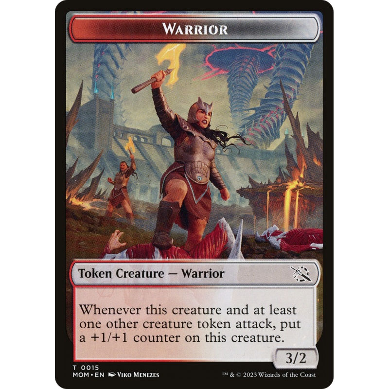 Warrior // Wrenn and Realmbreaker Emblem Double-Sided Token [March of the Machine Tokens]