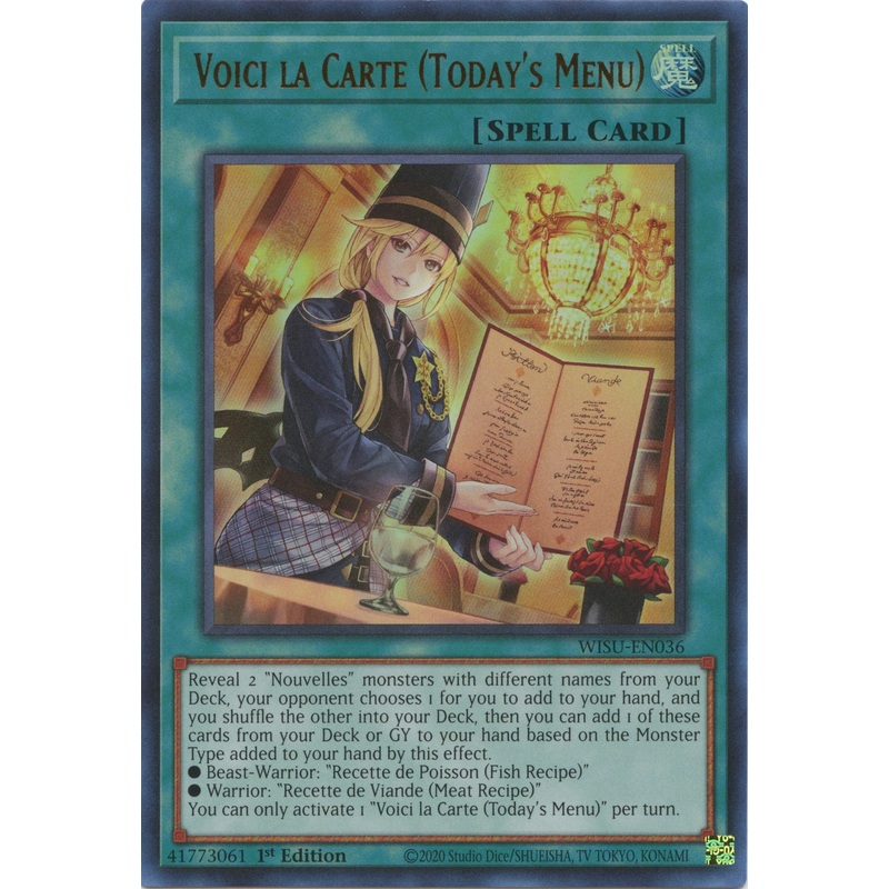 Voici la Carte (Today's Menu) [WISU-EN036] Ultra Rare