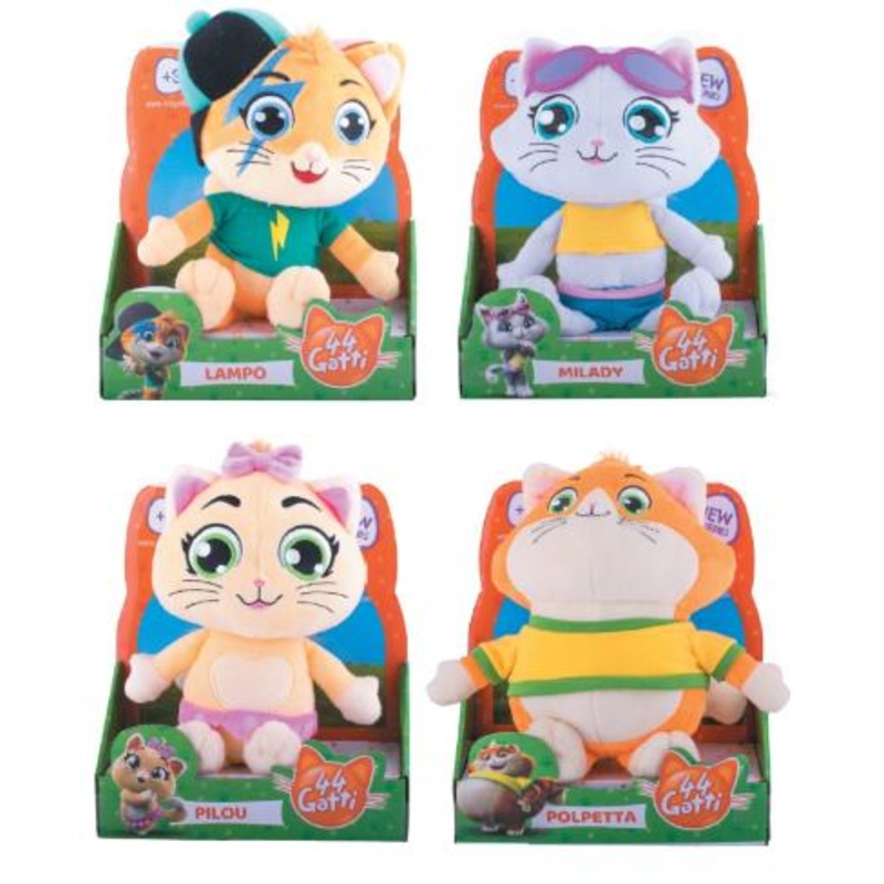 44 Plush Cats cm. 20 Including song - 6 asst