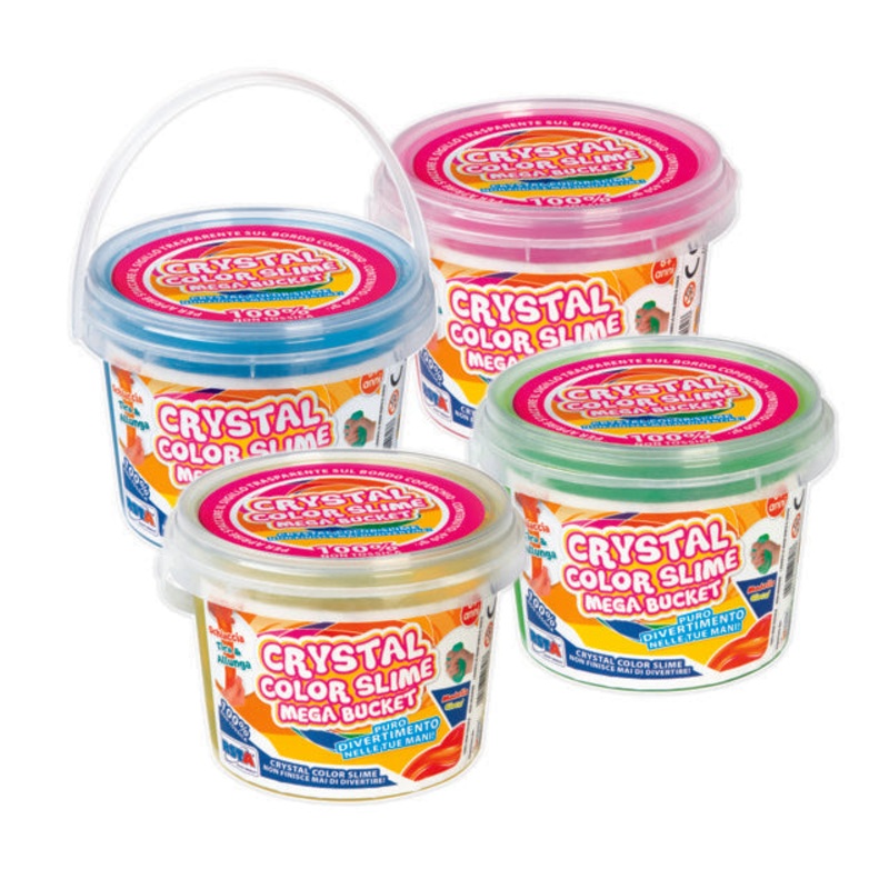 450GR CRYSTAL SLIME MEGA BUCKET 4 COLORS ASS.