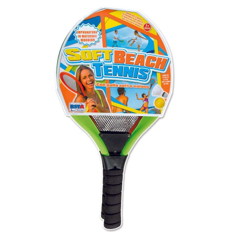 2 BEACH TENNIS RACKETS WITH FLYWHEEL AND 45 CM BALL