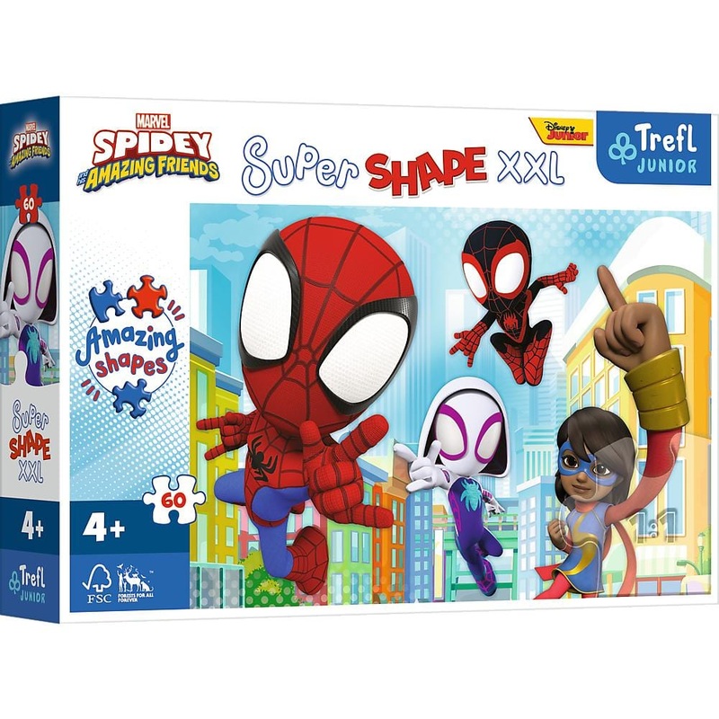 Puzzle da 60 Pezzi XXL Super Shape - Spidey and his Amazing Friends: Smart Spidey