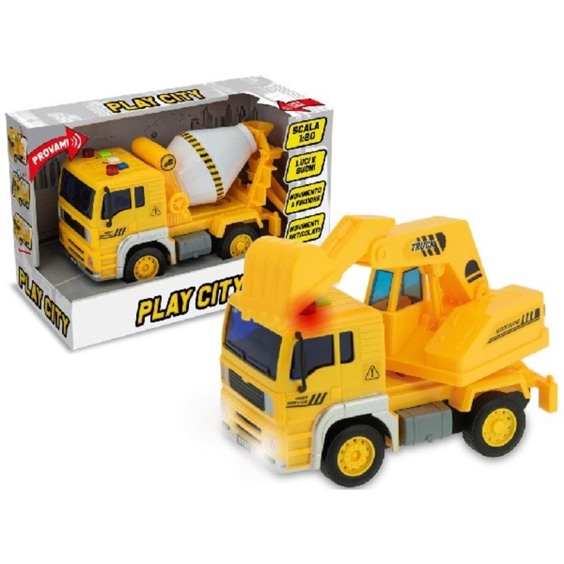 PLAY CITY - FRICTION CONSTRUCTION VEHICLES WITH LIGHTS AND SOUNDS 1:20 SCALE 2 MDL ASS