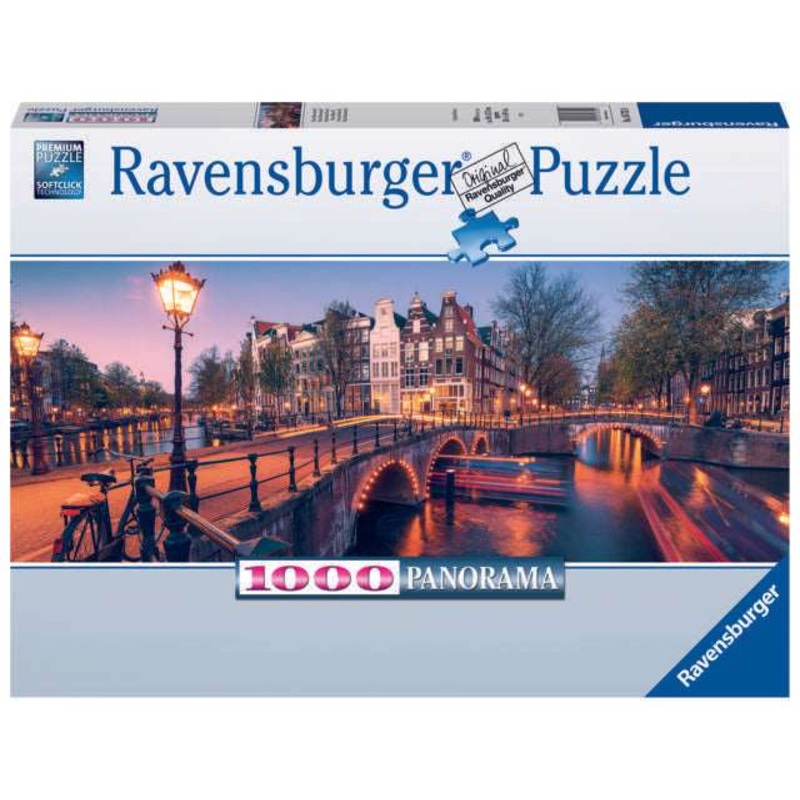 1000 Piece Panorama Puzzle - An Evening in Amsterdam