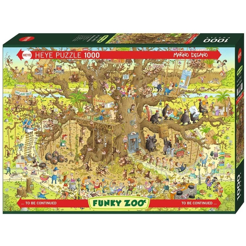1000 Piece Puzzle - Funky Zoo: Monkey Habitat