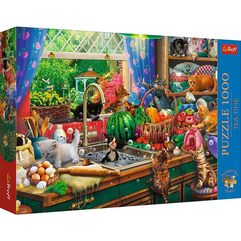 Puzzle da 1000 Pezzi Premium Plus - Tea Time: Troublemaker Kittens