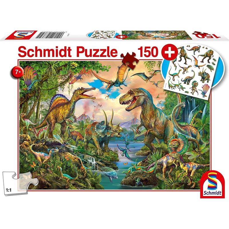 150 Piece Puzzle with Gadget - Wild Dinosaurs