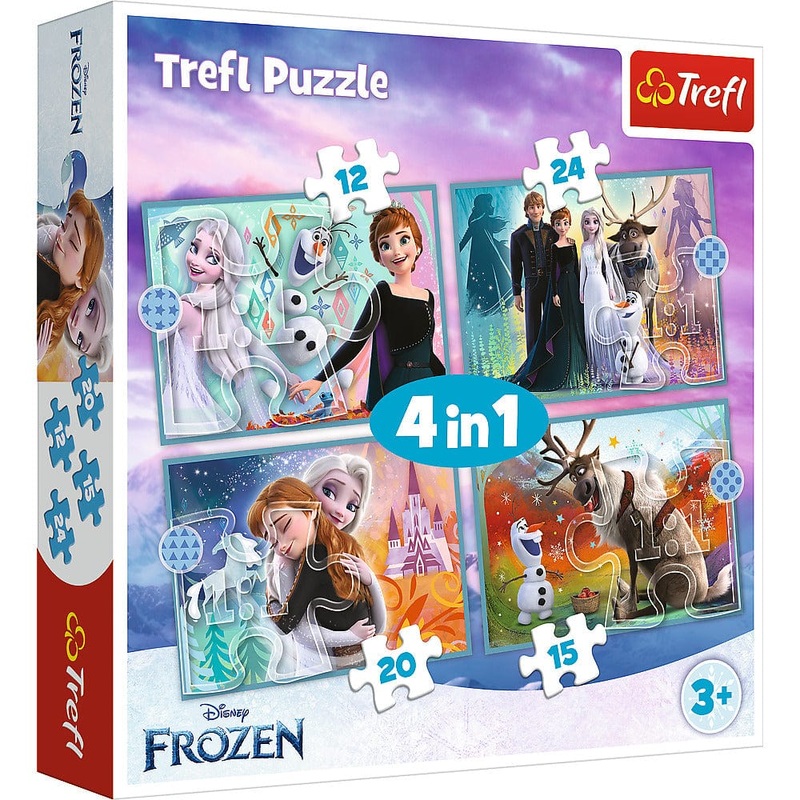 Puzzles - 4in1 (12, 15, 20, 24) - The amazing world of Frozen / Disney Frozen 2