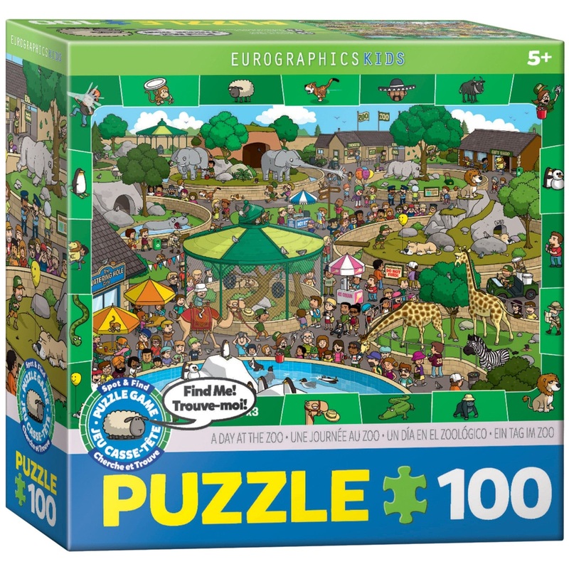 Puzzle da 100 Pezzi - A Day in the Zoo - Spot & Find 100-Piece Puzzle