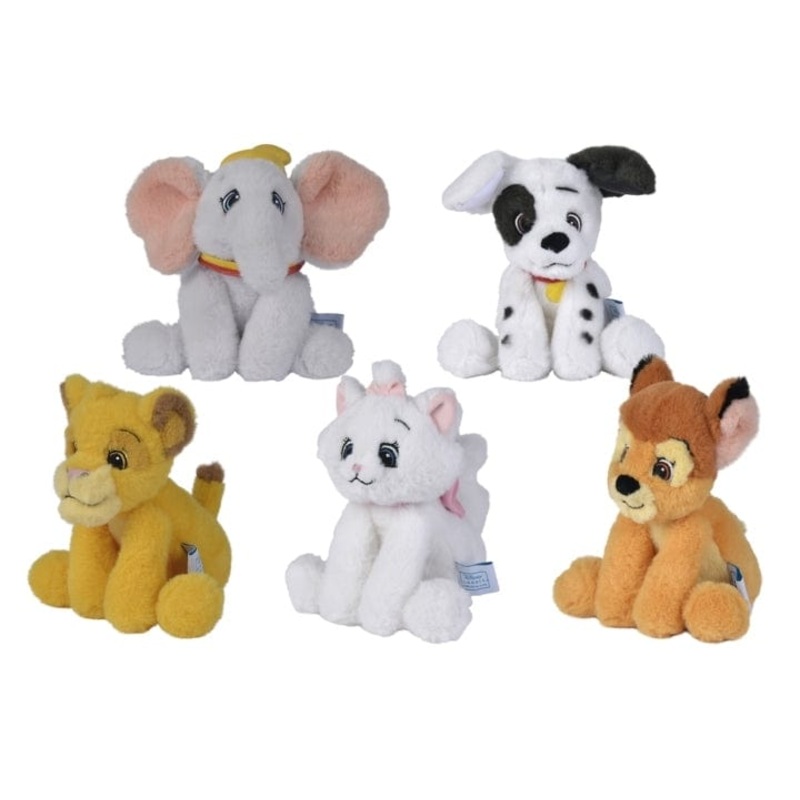 Supersoft figures 20 cm - 5 asst (3xDumbo, 3xMinou, 2xSimba, 2xBambi, 2xDalmata) - 12pcs display
