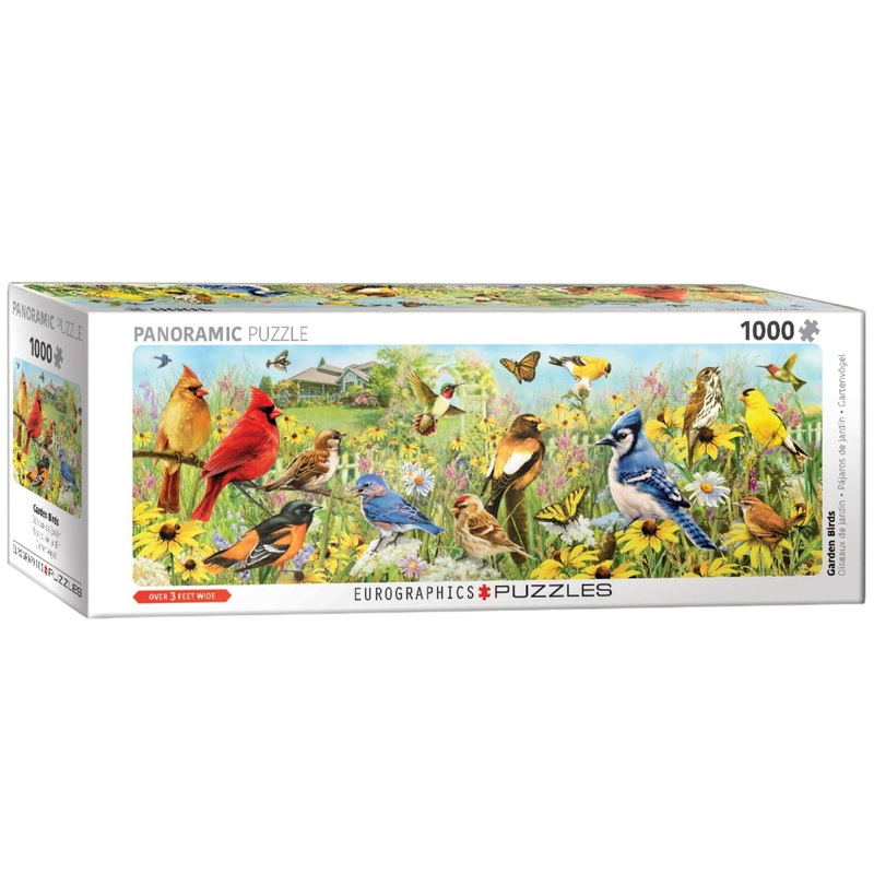 1000 Piece Panorama Puzzle - Garden Birds Panorama-Giordano