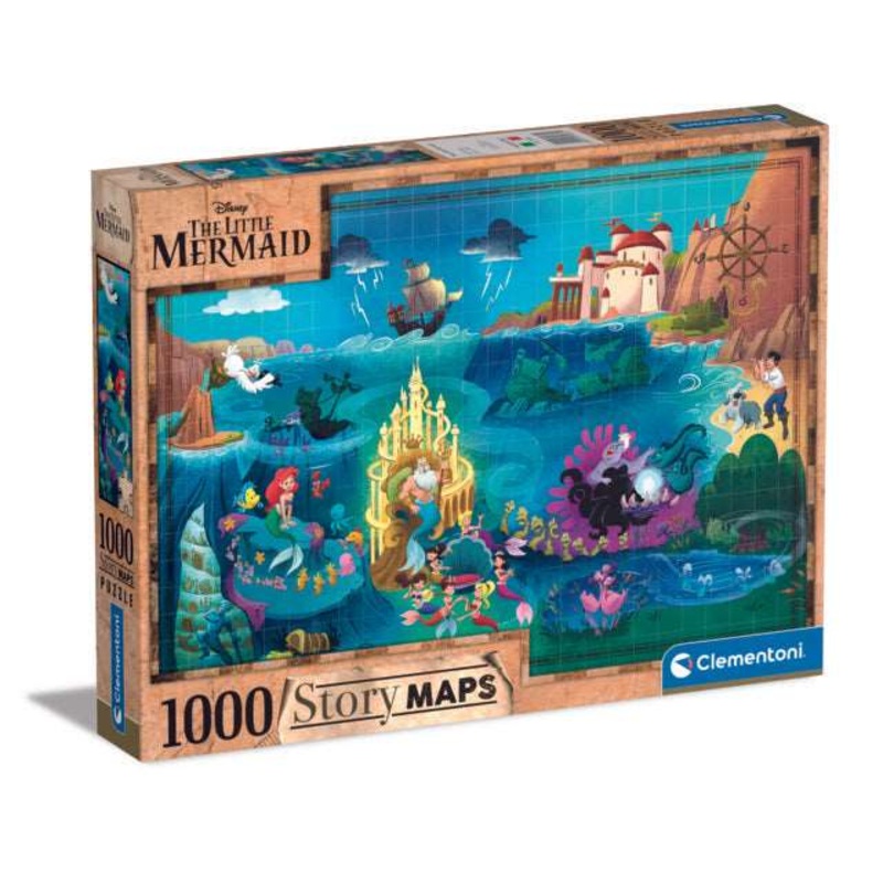 1000 Piece Puzzle Story Maps - The Little Mermaid